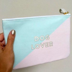 Dog Lover Pink Pastel Light Blue Kawaii Makeup Bag